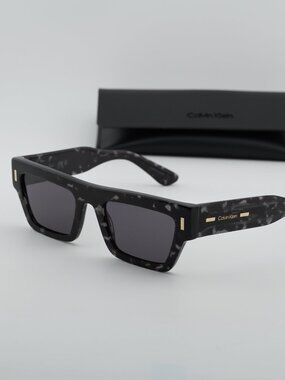 Calvin Klein CK25510S 223 Unisex Rectangle Sunglasses - Grey Havana/Grey